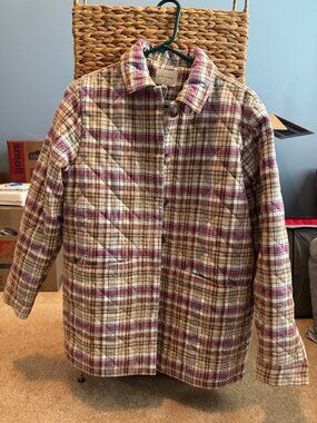 Sezane, Will Jacket, Violet Check, Size Small